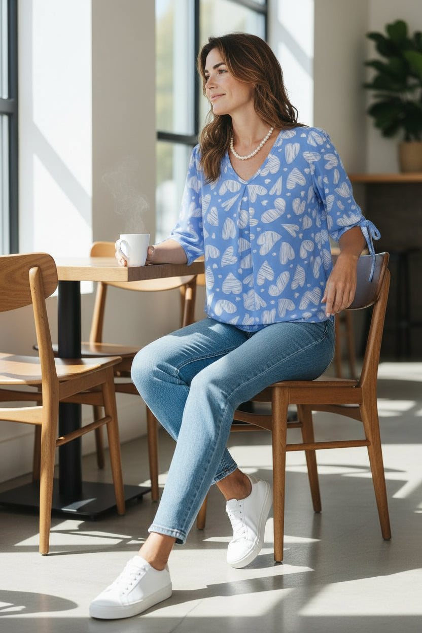 Blue and White Blouse by Creation