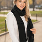 Vegan Cashmere Long Wrap Scarf Black