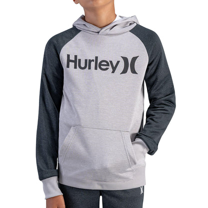 Hurley Boys' H20-Dri Pullover Hoodie. Grey Heather