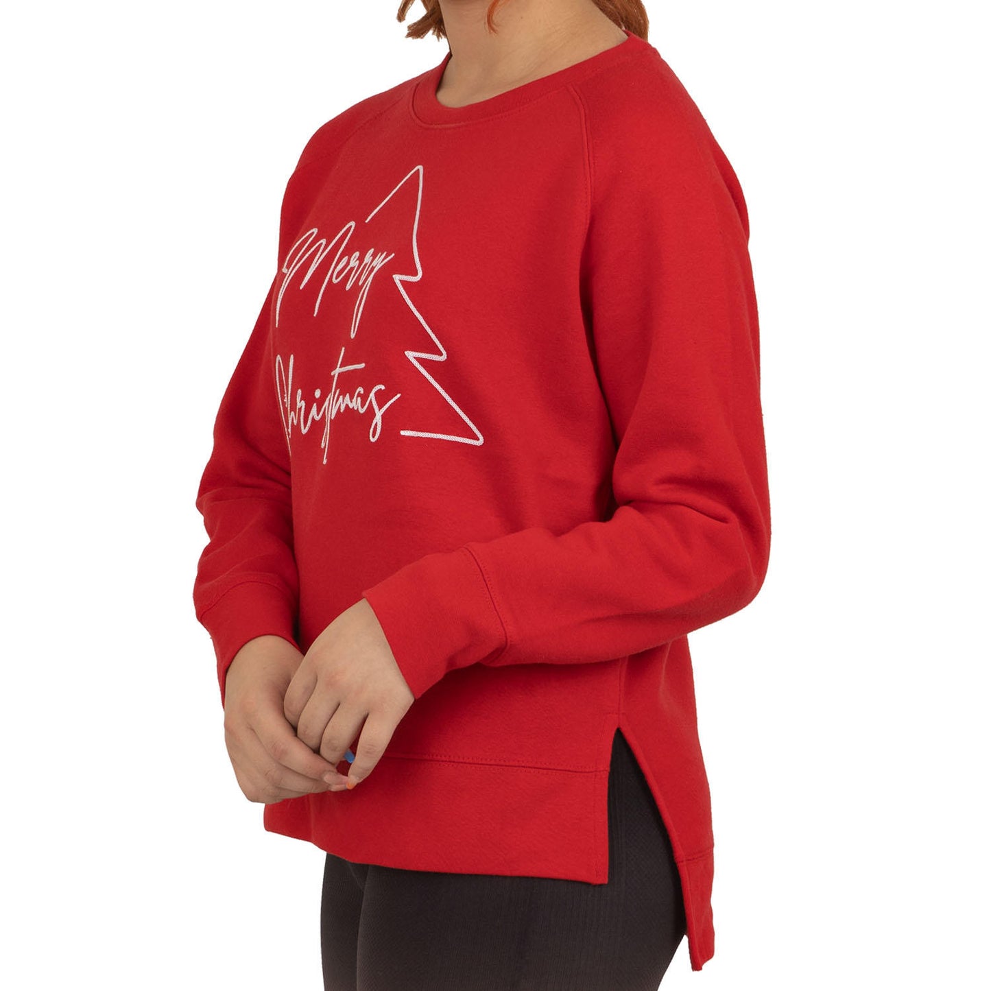 Royce Ladies Holiday Top. Red. Merry Christmas.