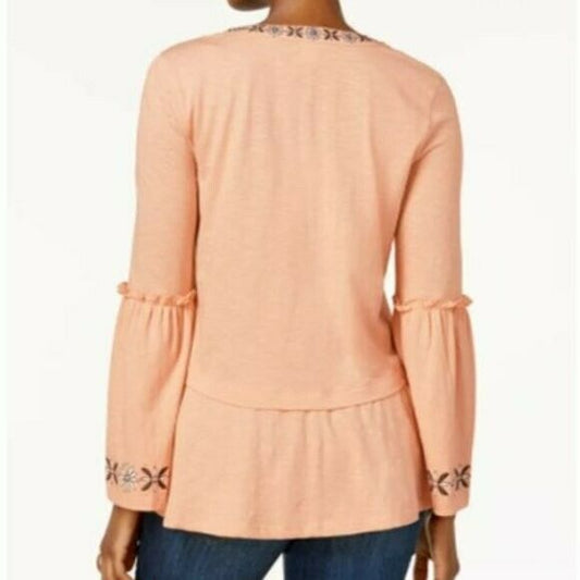 Style & Co.. Embroidered Peplum Top. MSRP $70