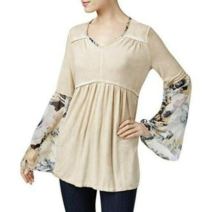 Style & co Women's Floral Print Bell Sleeves.  MSRP $80