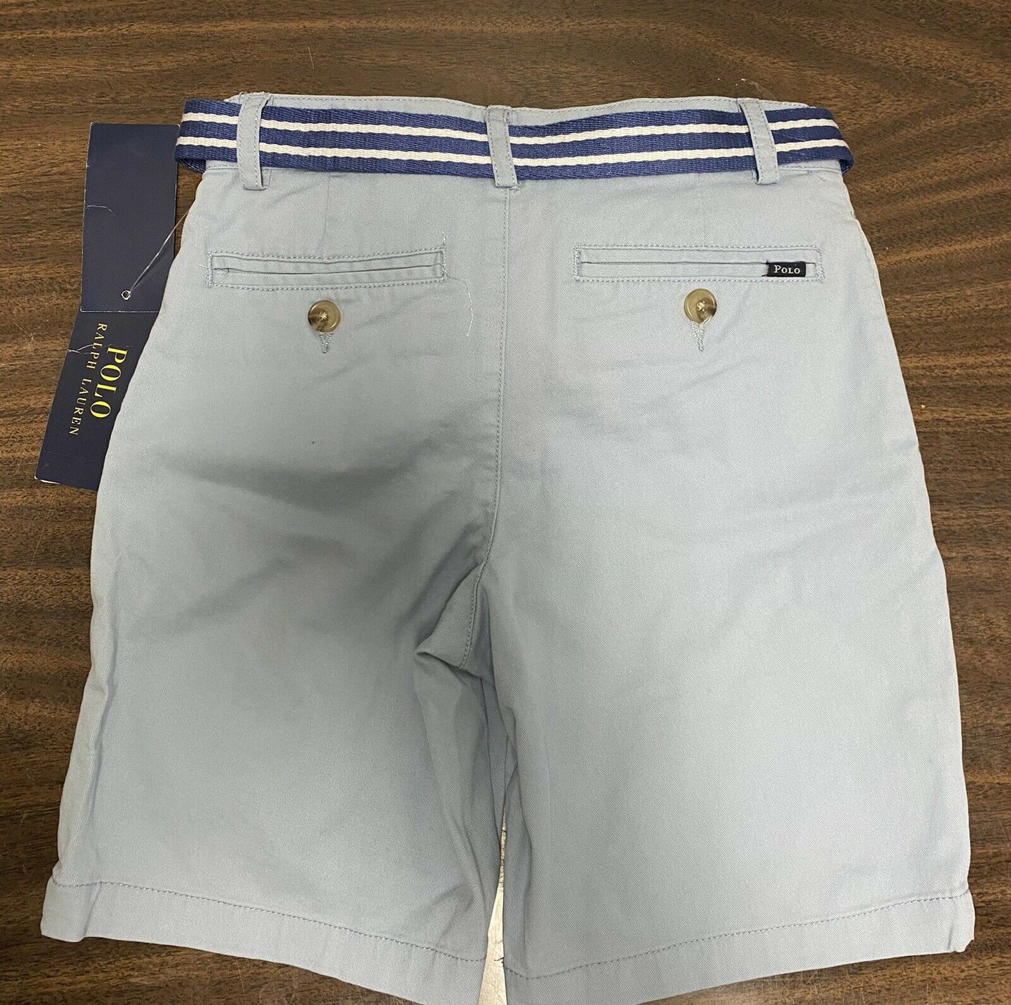Polo Ralph Lauren Boys' Suffield Belted Stretch Chino Shorts. Blue. Size 7. MSRP $50