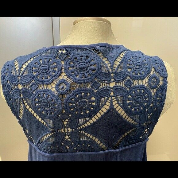August Silk Tiered Crochet-Contrast Vest. MSRP $65
