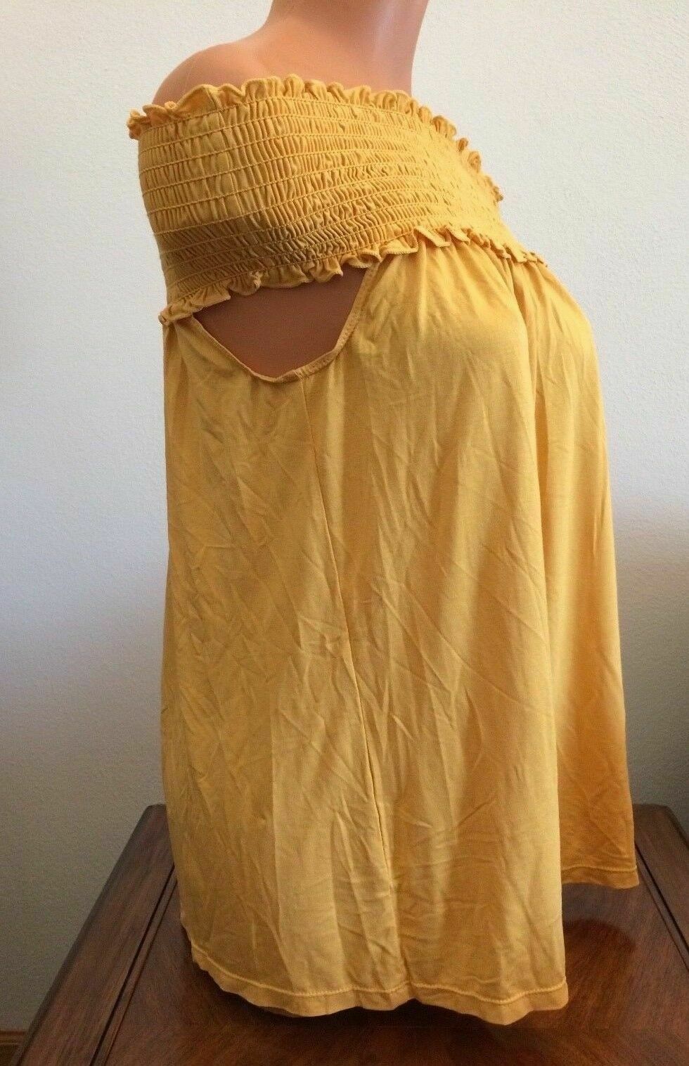 Max Studio Womens Sleeveless Off The Shoulder Smock Top Yellow Maize