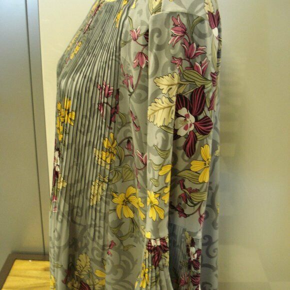 Charter Club Pleated Floral-Print Blouse. Size L. MSRP $80