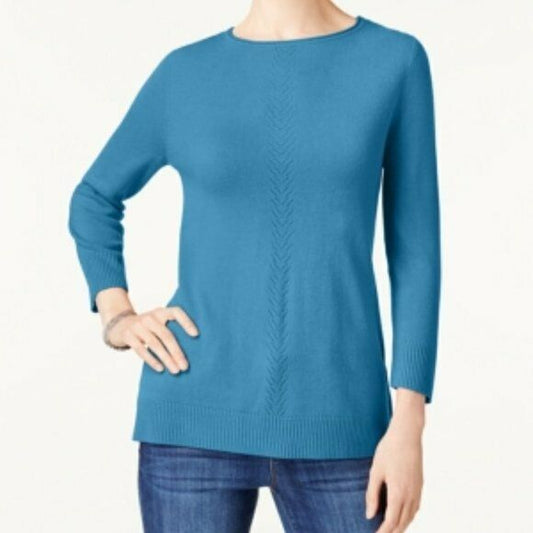 Karen Scott Rolled-Neck Sweater. Caribbean Sea Colour. Size XXL.MSRP $50