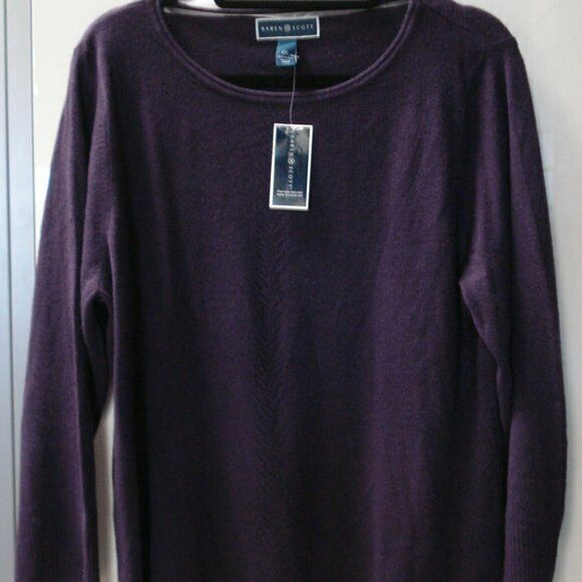 Karen Scott Rolled-Neck Sweater. Deep Purple Colour. Size XXL.MSRP $50