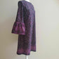 Charter Club Dress Black Purple Shift Dress with Bell Sleeve. MSRP $120