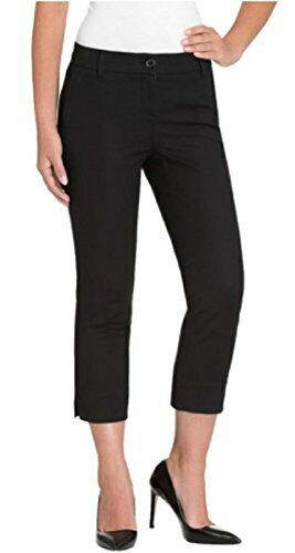 Hilary Radley Women's Stretch Slim Leg Crop Pant Black. Size 6