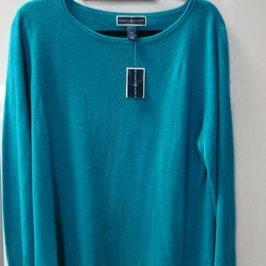 Karen Scott Rolled-Neck Sweater. Caribbean Sea Colour. Size XXL.MSRP $50
