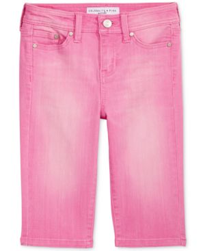 Celebrity Pink Girl's Coloured Denim Skimmer Shorts. Prism Red.