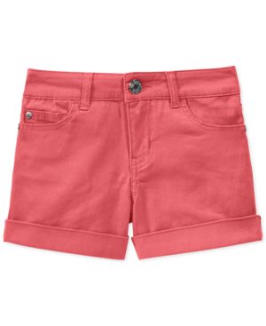 Celebrity Pink Big Girls Solid Denim Shorts. Calypso Coral