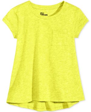 Epic Threads Girl's Crewneck High-low T-shirt. Yellow Cream