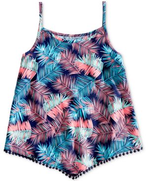 Epic Threads Tropical Leaf-print Tank Top, Big Girls (7-16)