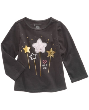 First Impressions Infant Long Sleeve T-Shirt. Wand-Print
