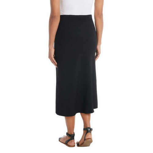 Hilary Radley Ladies' High Waist Pull On Black Skirt