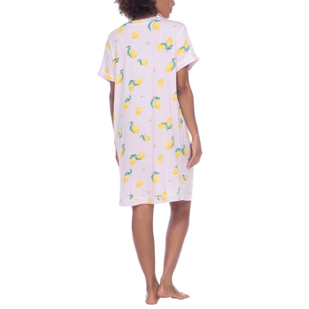 Honeydew Women s 2 Pack Super Soft Jersey Sleep Shirt Nightgown. Navy Starbird Lemons