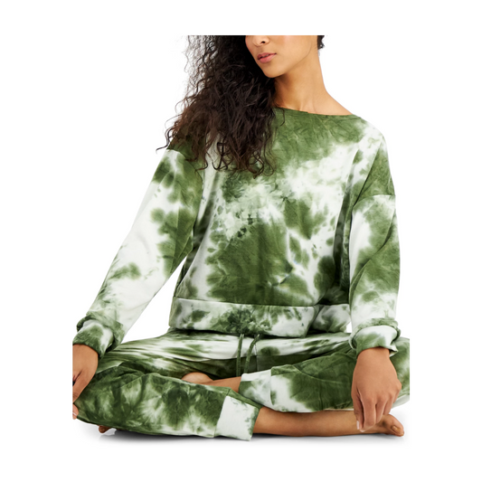 Women's Tie-Dyed Loungewear Set. Colour - Olive. MSRP $90