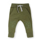 Olive Green Slim Jogger Crawling Pant in 100% Organic Cotton (Unisex)
