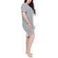Honeydew Women's 2 Pack Super Soft Jersey Sleep Shirt/Nightgown. Heather Grey/Moonfish Leopard