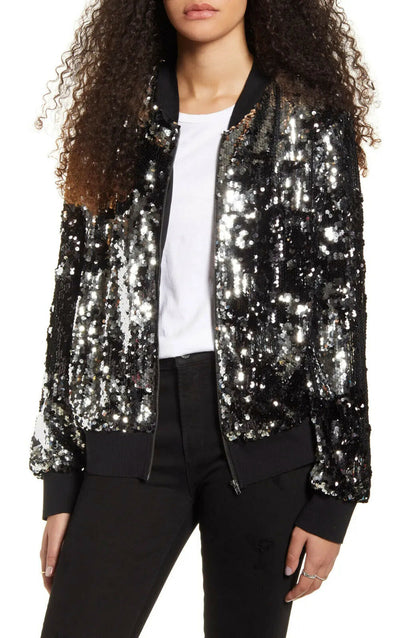 Sequin Bomber Jacket by SOCIALITE