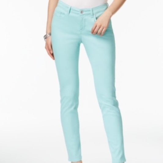 Style & Co Curvy-Fit Skinny Jeans. Aqua Brook. MSRP $80