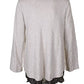 Style & Co V-Neck Sweater. Oatmeal with Black Lace-Trim. MSRP $50